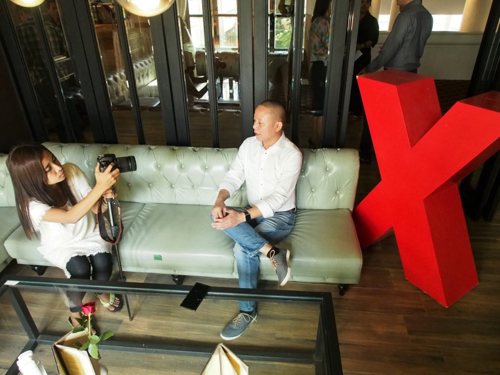Speaker Sonny Swe, Chief Executive Officer and Founder of Frontier Myanmar Magazine, featured in a 1:1 interview at the TEDxYangon press conference on 24th March, 2017 at The Rose Garden Hotel Yangon. OLYMPUS DIGITAL CAMERA