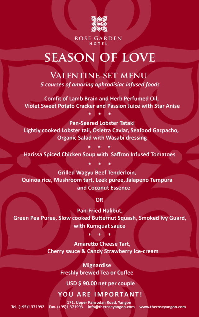 Valentine Menu