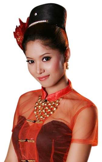Burmelse lady in traditional dress.