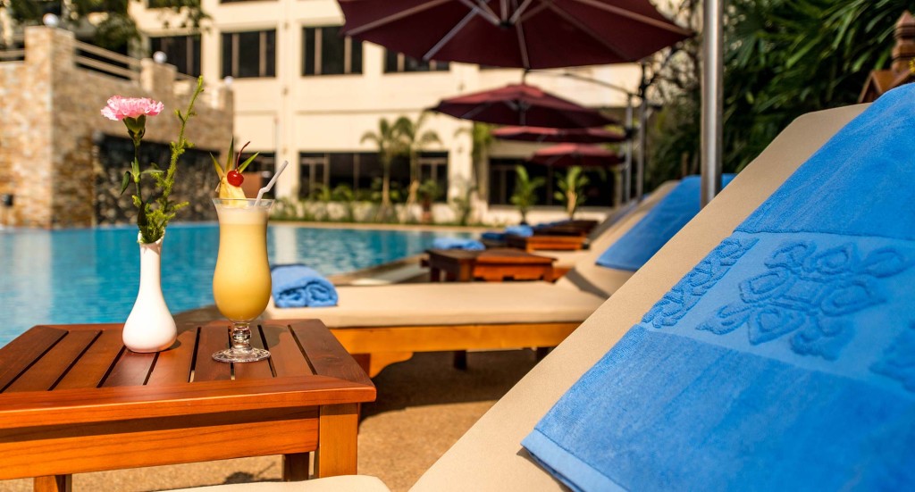 Swimming pool at The Rose Garden in Yangon.