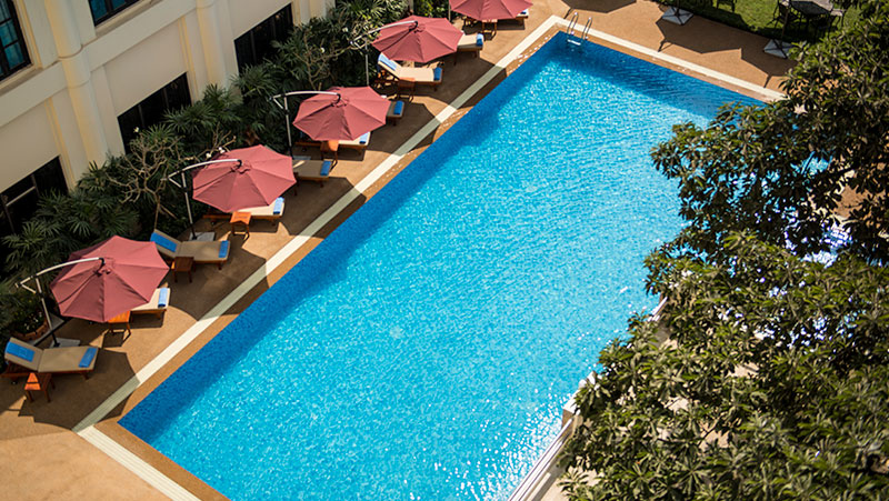 Our hotel swimming pool.